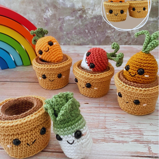 Veggies In Pots Amigurumi Crochet Pattern